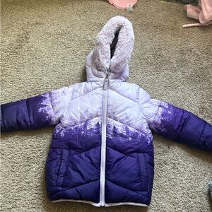 Purple Ombre Winter Coat with Hood